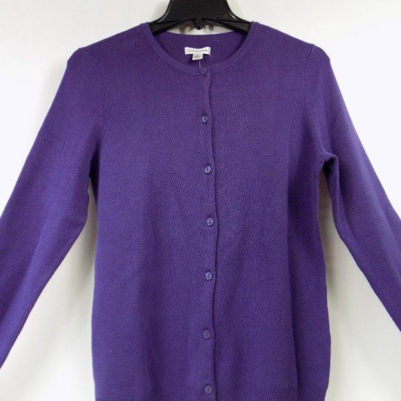 Croft & Barrow Women's Purple Button Front Sweater Size S NWT - Picture 2 of 8